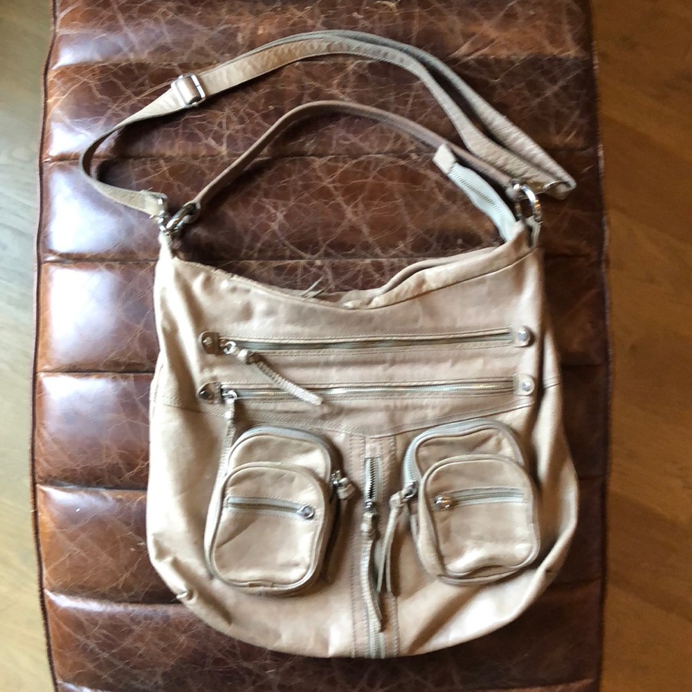 Tano tan large leather crossbody handbag